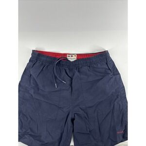 Vintage Y2K Weekender Swim Trunks Men Med Board Shorts Nautical Blue Pockets